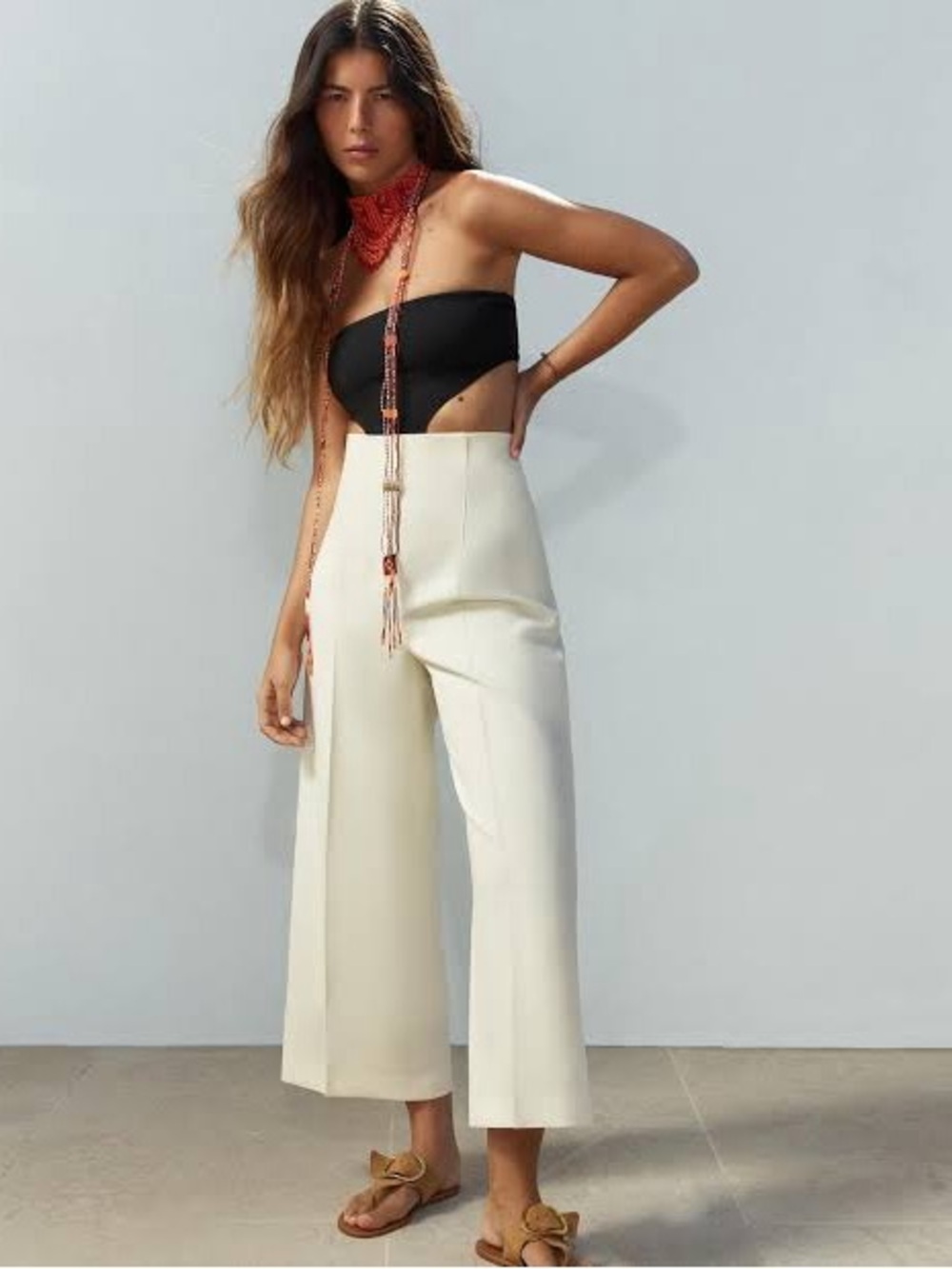 Zara Ecru Culotte Trousers 2242/103